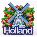 Typisch Hollands Magnet Holland Windmühle und Tulpen