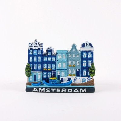 Typisch Hollands Amsterdam Magnet Blau