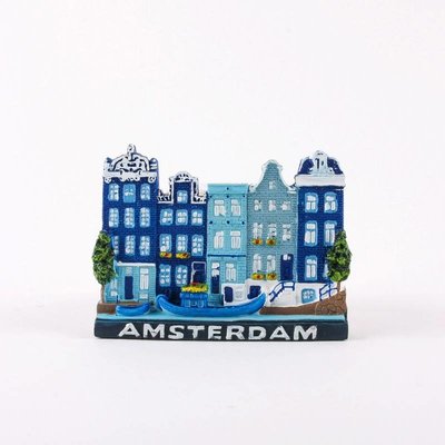 Typisch Hollands Magneet Amsterdam Blauw