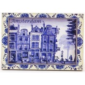 Typisch Hollands Magneet - Amsterdam - Delfts blauw