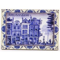 Typisch Hollands Magneet - Amsterdam - Delfts blauw