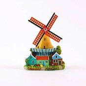 Matix Magneet polystone stellingmolen met huisje - geel
