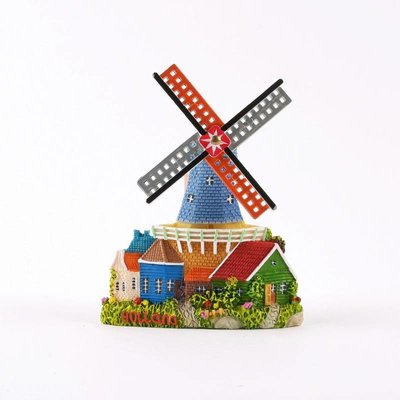 Matix  Magneet polystone stellingmolen met huisje - blauw/groen