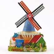Matix  Magneet polystone stellingmolen met huisje - blauw/groen