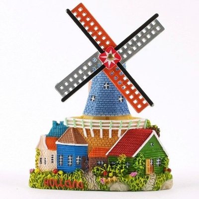 Matix  Magneet polystone stellingmolen met huisje - blauw/groen