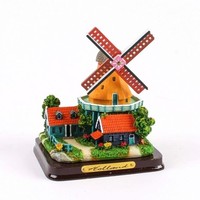 Typisch Hollands Gelbe Windmühle 12 cm in Geschenkverpackung