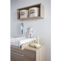 Witte mand katoen met zwart opschrift Little treasures