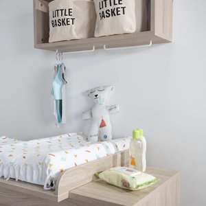 ChildHome Witte mand katoen met zwart opschrift Small Stuff