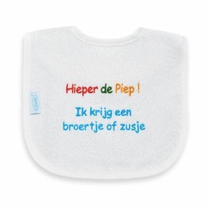 Funnies Tekstslabber Hieperdepiep ik krijg een broertje of zusje!