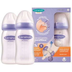 Lansinoh 2 x Natural wave fles mOmma - 240 ml