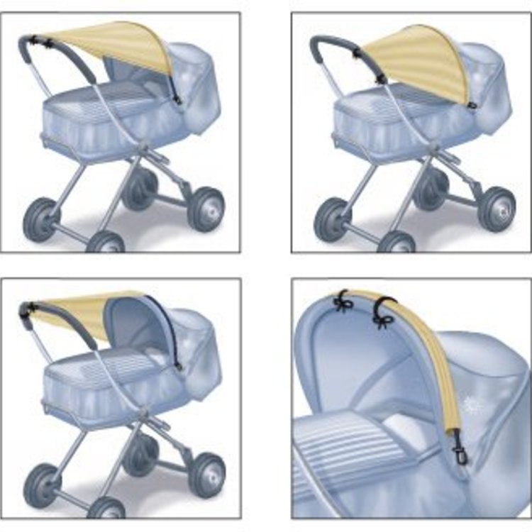 SnoozeShade Plus Deluxe Zonnescherm Kinderwagen - Universeel, UPF40+, 97,5% UV-Bescherming
