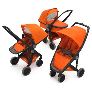 Greentom Groene kinderwagen van gerecycled materiaal - Greentom 3 in 1 Reversible & carrycot & Classic