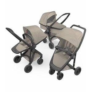 Greentom Groene kinderwagen van gerecycled materiaal - Greentom 3 in 1 Reversible & carrycot & Classic