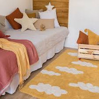 Clouds Mustard. 100% katoenen vloerkleed