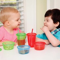 6 snack cups bewaarbakjes met deksels - 120 ml