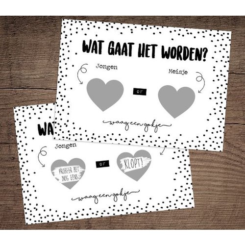Hippe Kaartjes Kraskaart - Gender reveal - Girl - Verklap het geslacht van de baby Hippe Kaartjes Kraskaart - Gender reveal - Girl - Verklap het geslacht van de baby