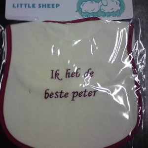 Tekstslab 'Ik heb de beste peter'.