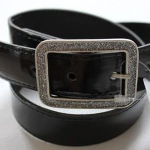 Oxxy Kinderriem - Zwart Lak Leer + Glitter Gesp