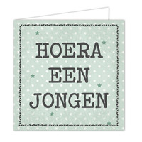 Ansichtkaart Wenskaart - Hoera een jongen