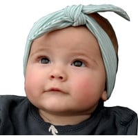 Haarbandje groen gestreept  met knoop