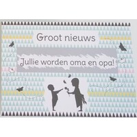 Kraskaart - Jullie worden Opa en Oma! - Nordic silouette Groot nieuws!