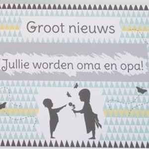 Minimou Kraskaart - Jullie worden Opa en Oma! - Nordic silouette Groot nieuws!