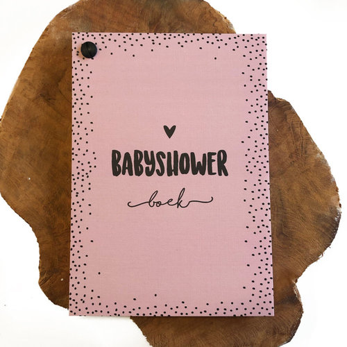 Hippe Kaartjes Baby showerboek invulkaartjes Kraft Roze Hippe Kaartjes Baby showerboek invulkaartjes Kraft Roze