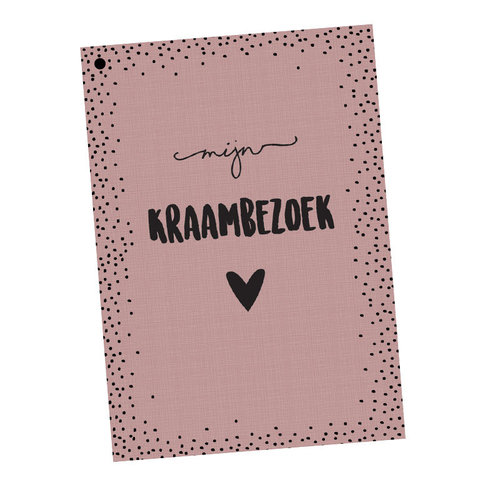 Hippe Kaartjes Baby kraambezoek boek invulkaartjes Roze Hippe Kaartjes Baby kraambezoek boek invulkaartjes Roze