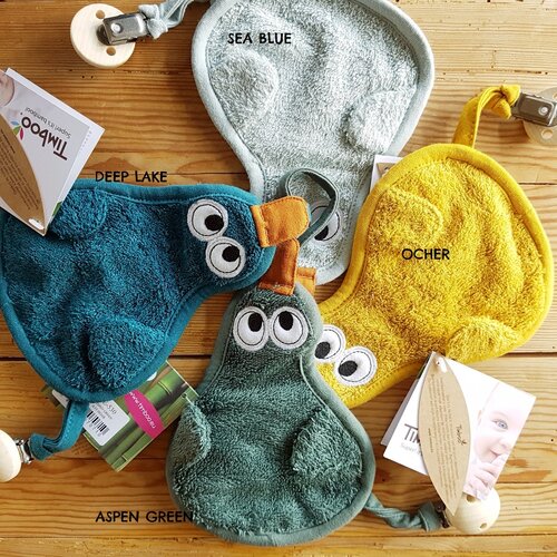 Timboo Bamboe Speenknuffeltje 3-in-1 - Eend Sea Blue Timboo Bamboe Speenknuffeltje 3-in-1 - Eend Sea Blue