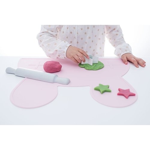We Might be Tiny Placie Bunny Siliconen Placemat - Powder Pink We Might be Tiny Placie Bunny Siliconen Placemat - Powder Pink