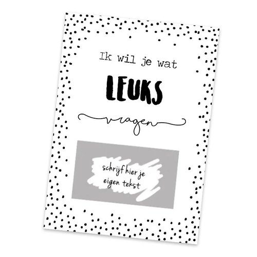 Hippe Kaartjes Kraskaart - DIY - We willen je wat leuks vragen Hippe Kaartjes Kraskaart - DIY - We willen je wat leuks vragen