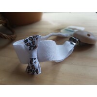 Speenkoord  met clip - Panter Wit