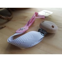 Speenkoord  met clip - Strikje Zilver