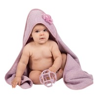 Bio katoen -Badcape - B- bathcape Flower Pink