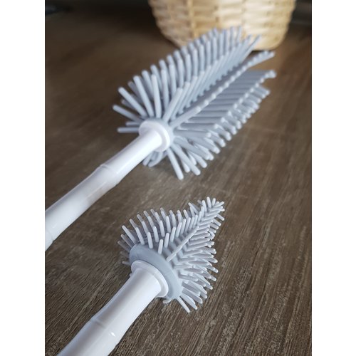 BoJungle B-Bottle Brush Set - Siliconen flesborstels - Grey BoJungle B-Bottle Brush Set - Siliconen flesborstels - Grey