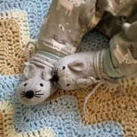 100% natuurlijke babyslofjes van vilt - Muis