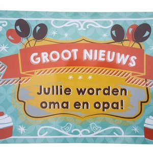 Minimou Kraskaart - Jullie worden Opa en Oma! - Balloons & cupcakes Groot nieuws!