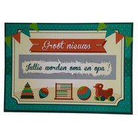 Kraskaart Retro - We zijn  zwanger! Groot nieuws!