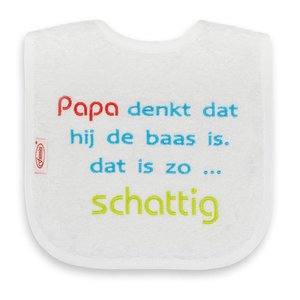 Funnies Tekstslabber Papa denkt dat hij de baas is. Dat is zo... Schattig