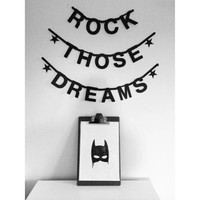 Feestslinger met naam. Ontwerp hem zelf! - Black&White