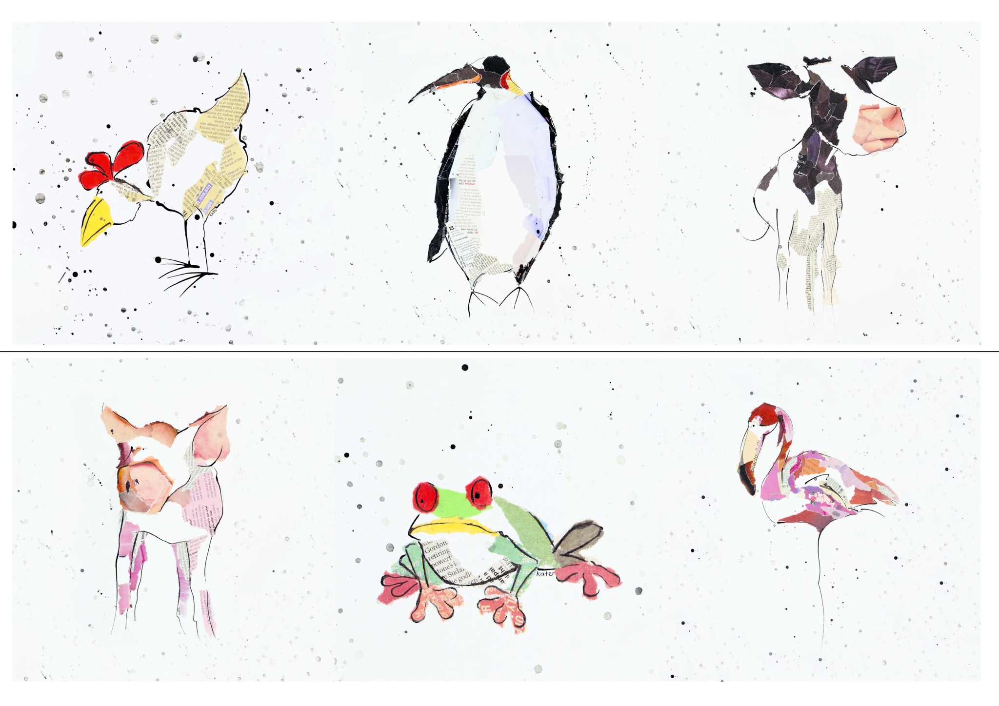 Set of 6 Animal Magic Coasters by Kate Moore