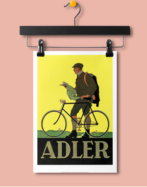 Vintage Bicycle Poster, Adler