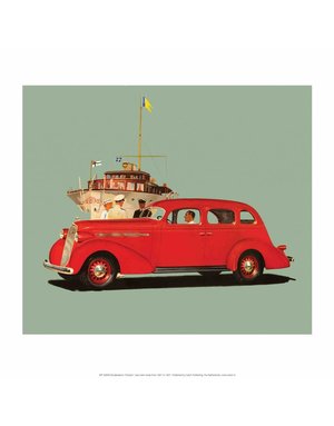 Red Studebaker Dictator, Vintage Car Advertising