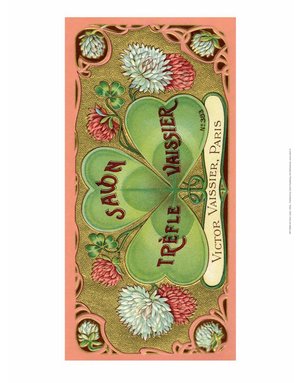 Vintage Art Deco Label, Savon Trefle Vaissier