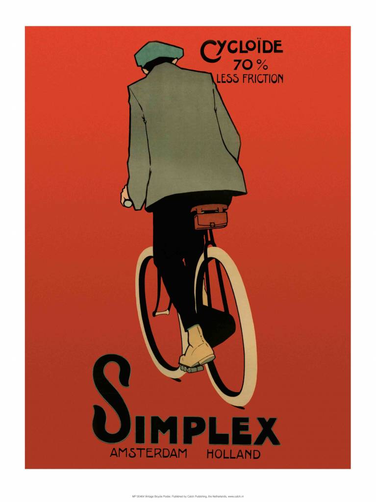 Vintage Bicycle Poster, Simplex, Amsterdam