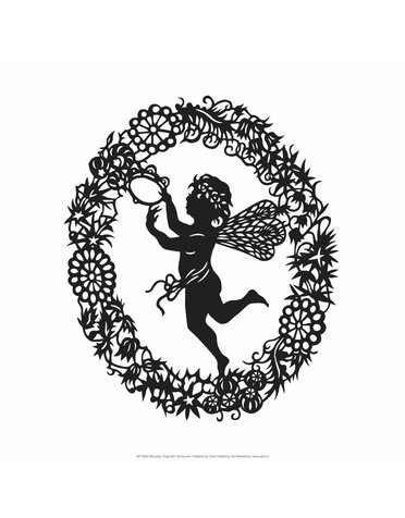 Silhouette of Fairy Angel in Flower Garland