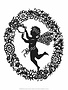 Silhouette of Fairy Angel in Flower Garland