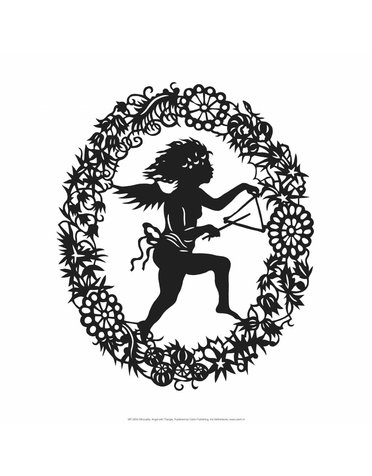 Silhouette of Fairy Angel in Flower Garland II