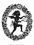 Silhouette of Fairy Angel in Flower Garland II