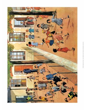 Vintage Classroom Poster -Girls & Boys Playground
